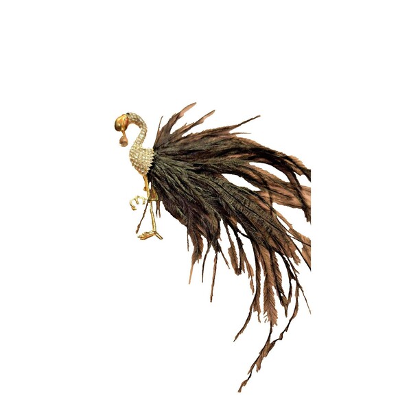Luxurious 14k Gold Plated Copper Zircon Flamingo Brooches‎ High-end Bird - Picture 1 of 6
